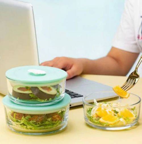 Stylish Lunch Bag with 3 Glass Lunch Boxes