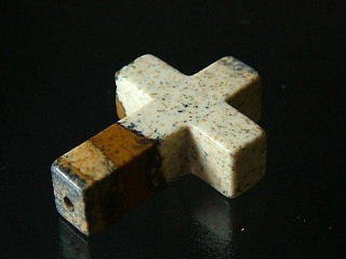 Picture Jasper Cross Bead