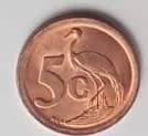 R.S.A 5 cent mostly 1990 - 94 76 coins many uncirculated quality