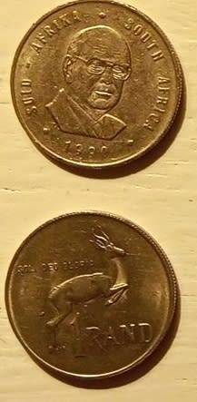 AU 1990 R1 R.S.A , Pieter W. Botha 20 coins bid on 1 to take them all baz