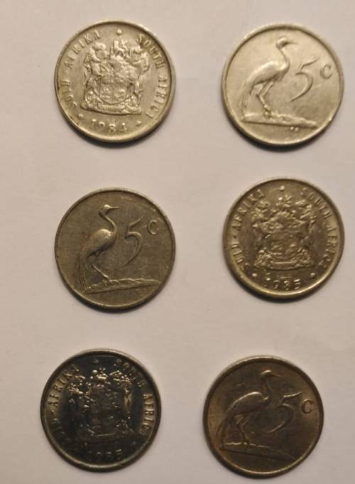 R.S.A 5 cent nickel `52 pieces bid per coin to take all