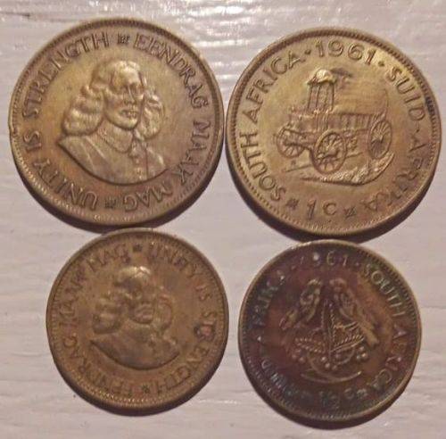 R.S.A 1st series 1 and half cent lot 4 coins