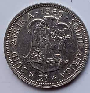1960 Unjion of South Africa 2 Shilling AU condition