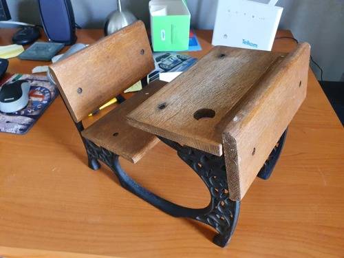 Miniature School Bench. Wood and Cast Iron