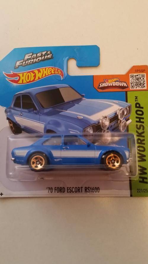 HOTWHEELS FORD ESCORT 1970 RS 1600 FAST N FURIOUS