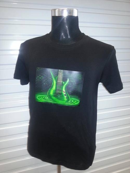 T-SHIRT FLASHWEAR - GREEN GUITAR - MELTING