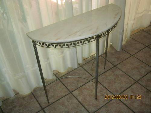 Wall table with stone top