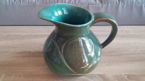 50% OFF LOT 88: STUNNING MID CENTURY LARGE GREEN LUCIA PITCHER VASE