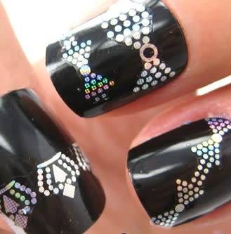 ASSORTED SILVER NAIL ART DECALS STICKERS CHOOSE COLOR NR