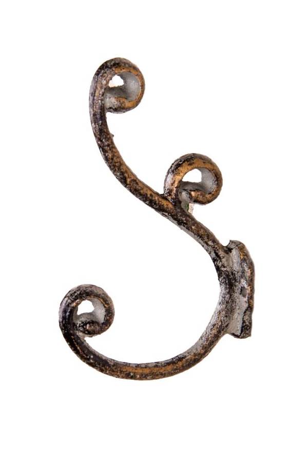 Double Hook Large Antique Grey
