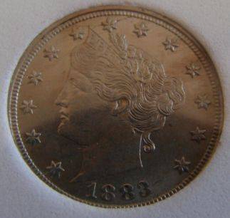 1883 USA 5 CENTS GRADED MS 63