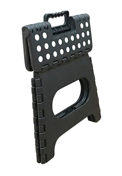 Folding Plastic Step Ladder Stool - Black