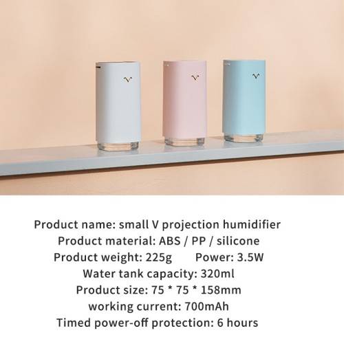 USB Air Humidifier Clean Air Care Skin Spray Essential Oil Diffuser with Projector LED