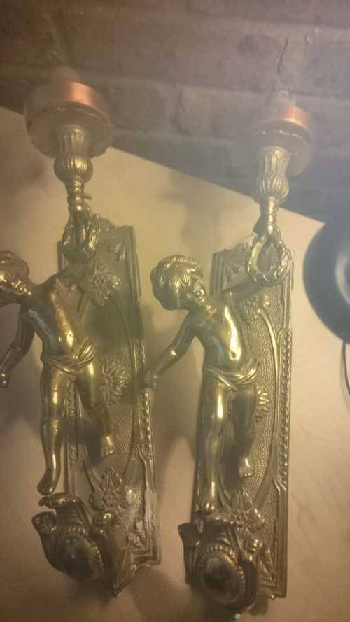 VINTAGE SOLID BRASS & COPPER WALL LIGHTS