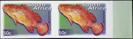 South Africa - 7th Definitive - Imperf Pair of 50c Stamps