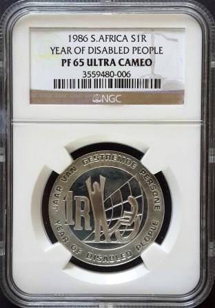 1986 S. Africa S1R Year of Disabled People PF 65 Ultra Cameo
