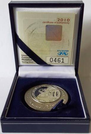 2010 FIFA Uncirculated Commemorative Medallion - Sterling Silver in SA Mint Box with Certificates
