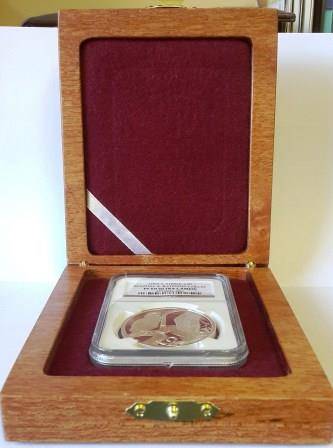 2003 S. Africa S2R Martial & Bateleur Eagles PF 69 Ultra Cameo in Wooden Display Case
