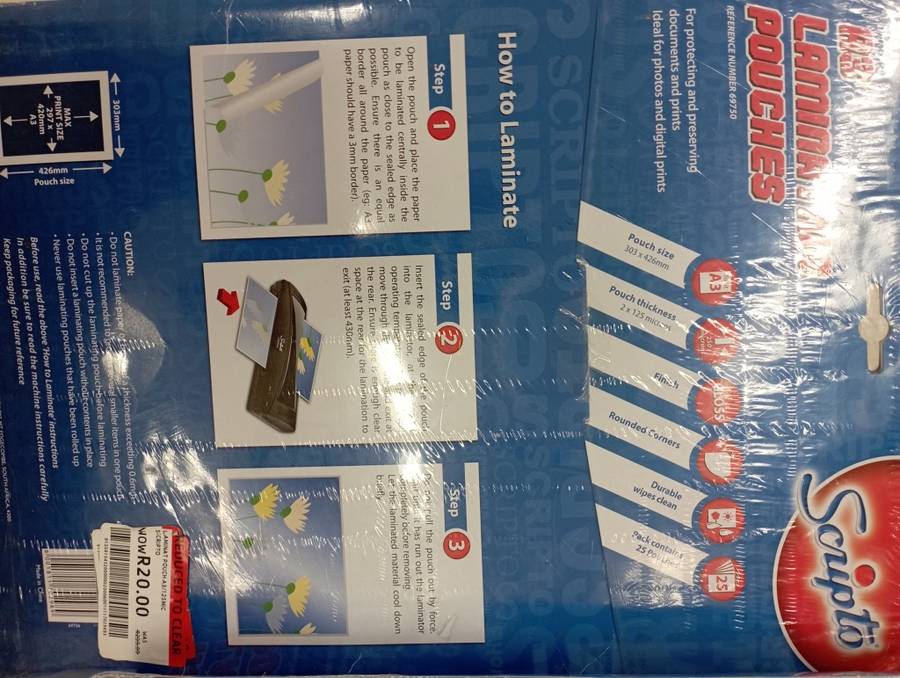 Scripto A3 Laminating Pouches.