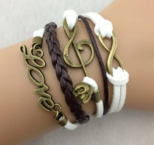Infinity Genuine Leather Bracelet - Love