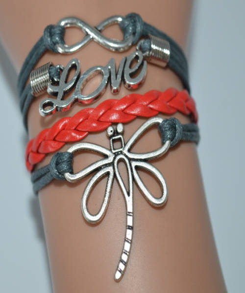Infinity Bracelet - Love / Dragon fly IN STOCK SPECIAL