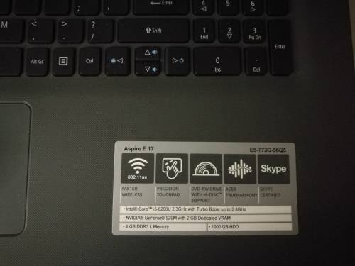 Acer Aspire E17 E5-773G-56Q5 Gaming Spec