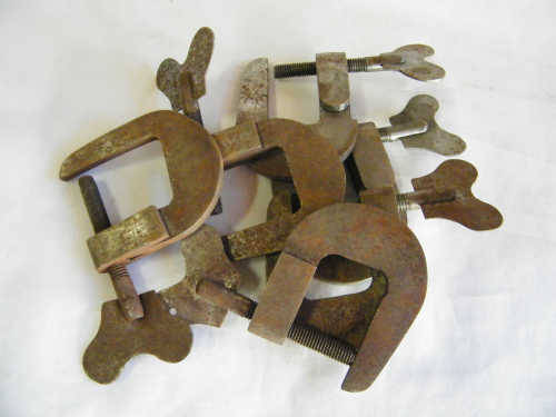 Lot of 6 vintage clamps - as per photo