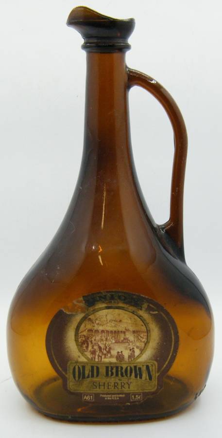 Vintage Old Brown Sherry Bottle - as per photo