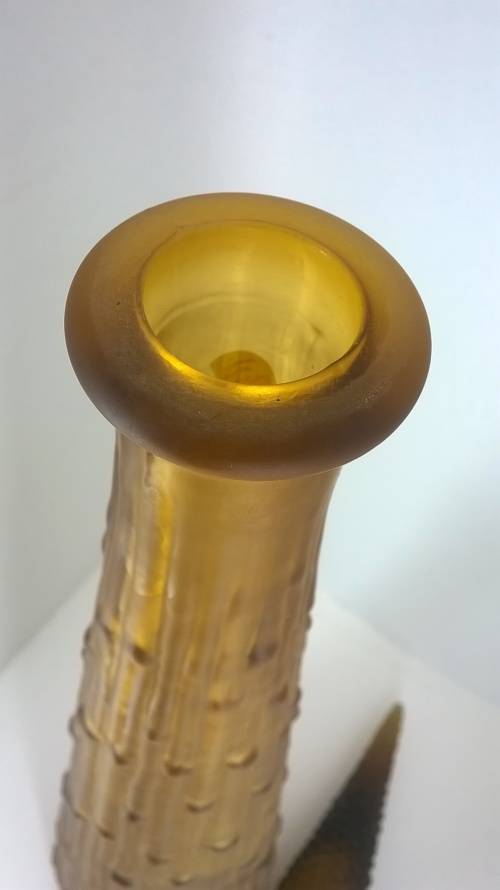 Amber Icicle Art Glass Genie Bottle Decanter