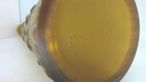 Amber Icicle Art Glass Genie Bottle Decanter