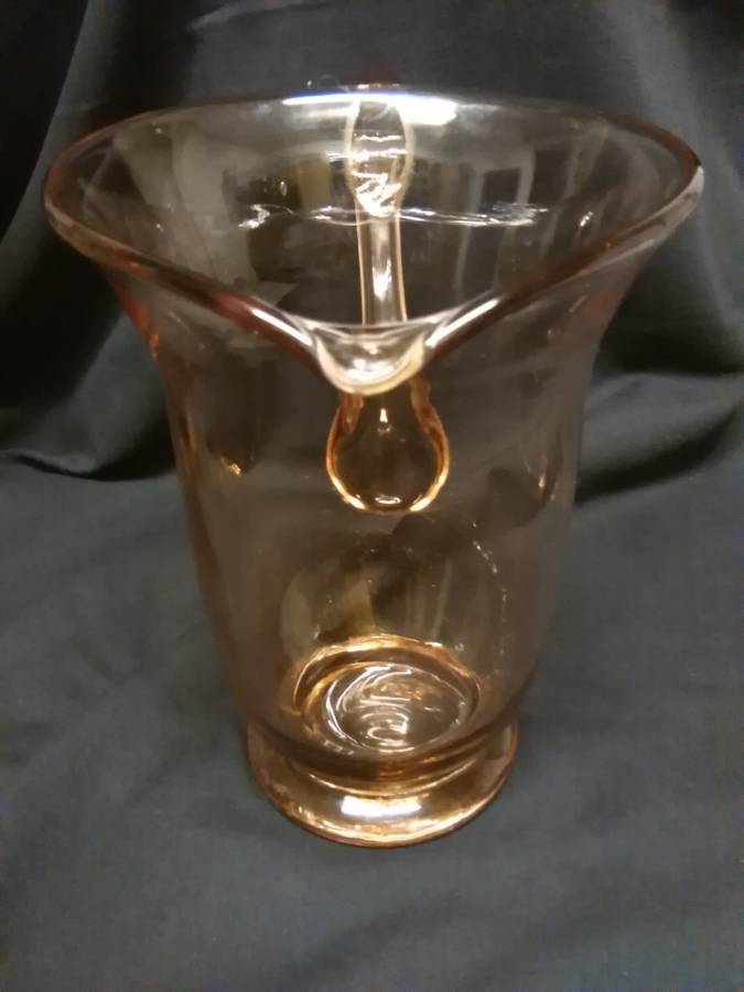 Retro pinkish  blown glass pitcher/jug great condition