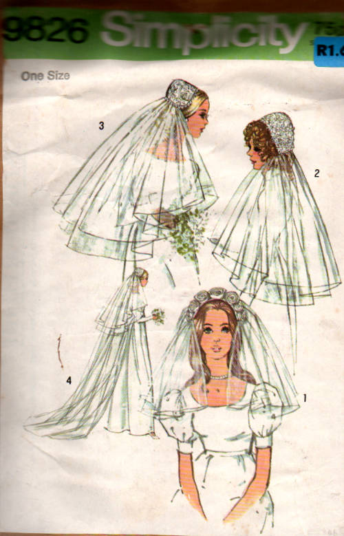 Sewing Pattern Simplicity 9826 Bridal Veils and headpieces one size