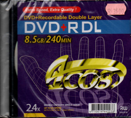 BLANK DVD recordable 16x 8.5gb 240min. Not Opened still new