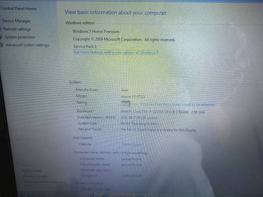 Acer Aspire V3-571G - Please read description