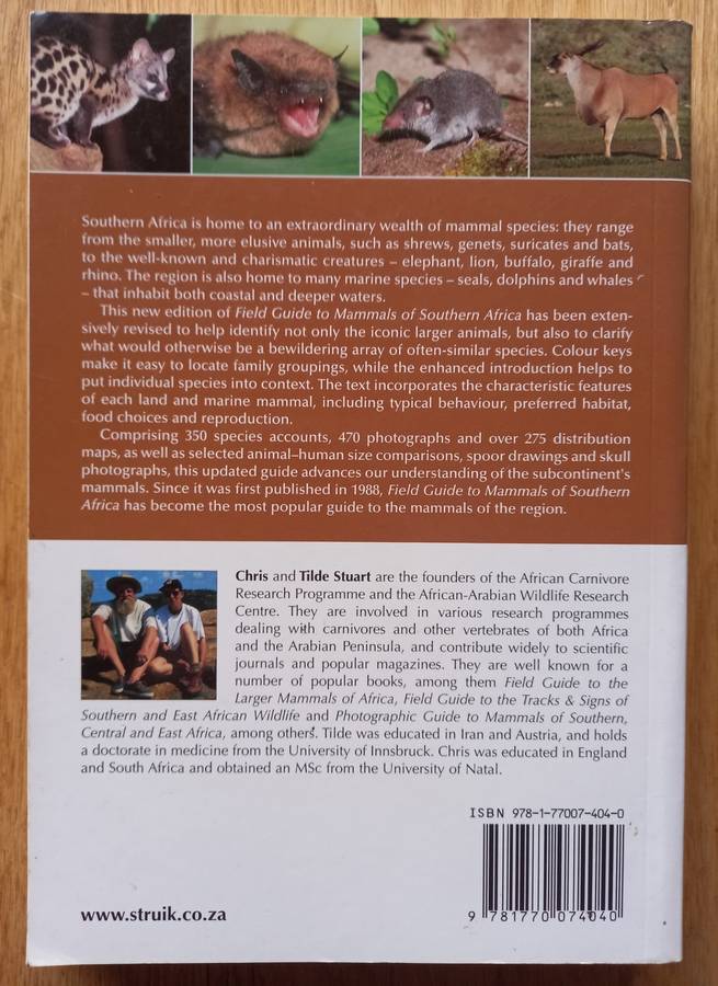 Field Guide to Mammals of southern Africa by Chris & Tilde Stuart