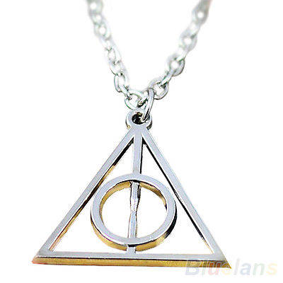 Metal Silver Harry Potter Magic Deathly Hallows Necklace Pendant