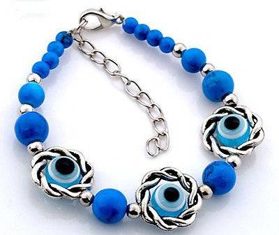 Multicolor handmade Tibetan silver beaded charm bracelet