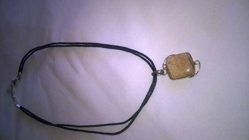 Natural Jasper pendant in silver stamped 925