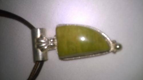 Natural Ocean Jasper pendant in silver stamped 925 (Free lace cord)