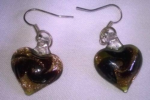 Heart Shape Murano Glass  Earrings