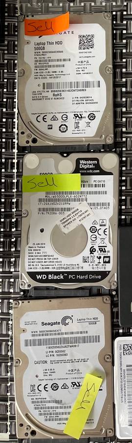 Laptop hard drives 3 Available
