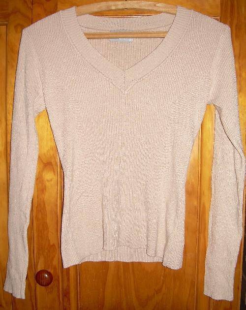 UK Import - WALLIS ribbed v neck long sleeve beige 10