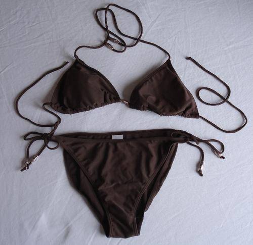 UK Import - RIVER ISLAND 2Piece choc brown tie bikini New size 16