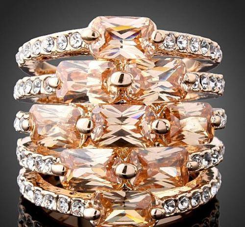 Fashion 18K White GP Ring Use Multicolour Swarovski Austrian Crystal&Zircon Size 7#8#9#