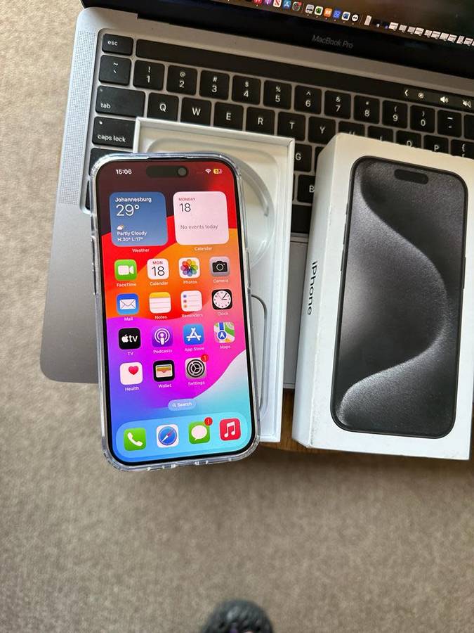 iPhone 15 Pro , Black Titanium (256GB)  Prestine Condition As New + box, charger and Accessories