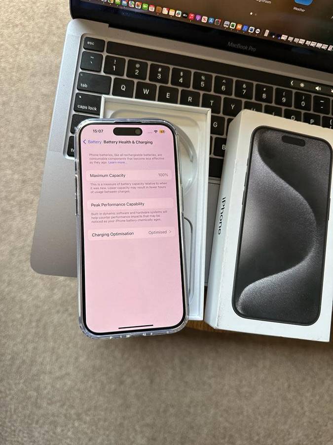 iPhone 15 Pro , Black Titanium (256GB)  Prestine Condition As New + box, charger and Accessories