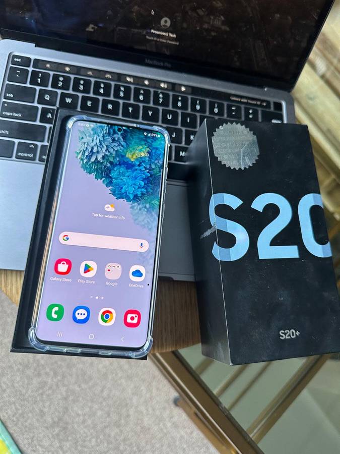 Refurbished Samsung Galaxy S20 Plus Cloud Blue (128GB) In Excellent Condition +Box + Accessories