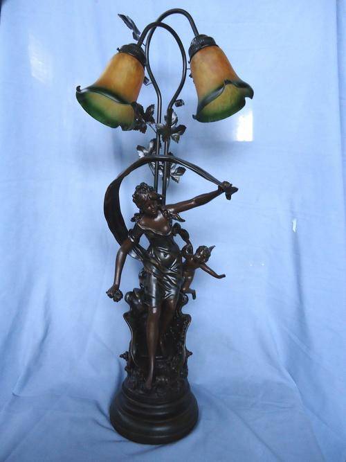 Lamp - French style hand made cold cast resin