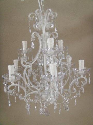 Chandelier 2 tier 9 light (glass resin)