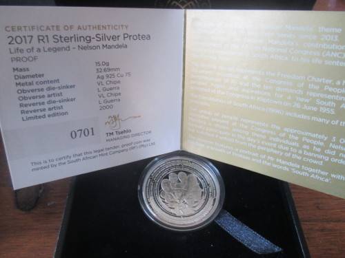 SA Silver R1 Proof 2017 - Mandela - Life of a Legend Series